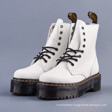Martens White Size 35-44 Sewing Craft 8 Holes Female Comfortable Chunky Shoes Anti-skid Women's Boots